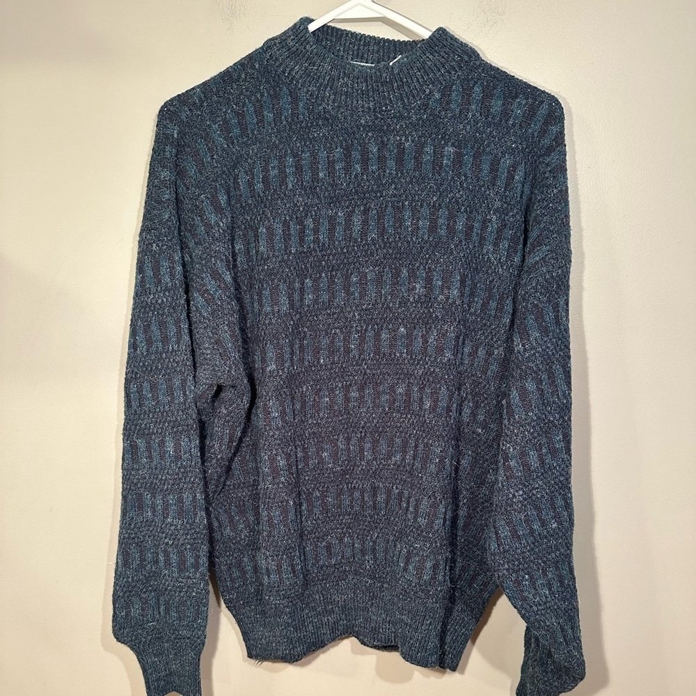 VTG 80s 90s McGregor Men’s Cosby Acrylic Crewneck Sweater Blue • Large